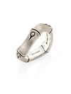 JOHN HARDY BAMBOO BRUSHED STERLING SILVER CURVED BAND RING,0400098965182