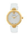 VERSACE 14K GOLD, STAINLESS STEEL & LEATHER-STRAP WATCH,0400099869774