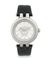 VERSACE Analog Stainless Steel & Leather-Strap Watch,0400099870972