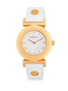 Versace Analog Stainless Steel & Leather-strap Watch In Rose Gold