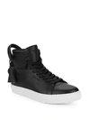 BUSCEMI LEATHER HIGH-TOP SNEAKERS,0400010032079