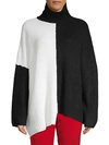 AVANTLOOK TWO-TONE OVERSIZED TURTLENECK SWEATER,0400099962821