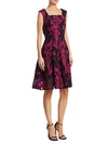 TALBOT RUNHOF FLORAL FIT-AND-FLARE DRESS,0400099544709