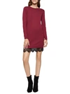 BCBGENERATION Lace-Trimmed Sweater Dress,0400099899509