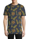 WESC MAXWELL PINEAPPLE ALL OVER PRINT GRAPHIC COTTON T-SHIRT,0400098945875
