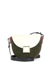 Jason Wu Mini Jaime Colorblock Leather Saddle Bag In Olive