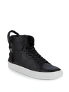 BUSCEMI PEBBLED LEATHER HIGH-TOP SNEAKERS,0400098381150