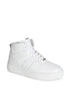 MAISON MARGIELA LEATHER HIGH-TOP SNEAKERS,0400099503904