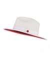 KEITH AND JAMES QUEEN RED-BRIM WOOL FEDORA HAT, WHITE,PROD214960198