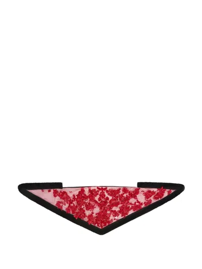 16arlington Mitzy Embroidered Fringe-trim Bandana In 레드