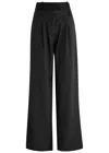 16arlington 16 Arlington Ivlia Layered-effect Wide-leg Twill Trousers In Black