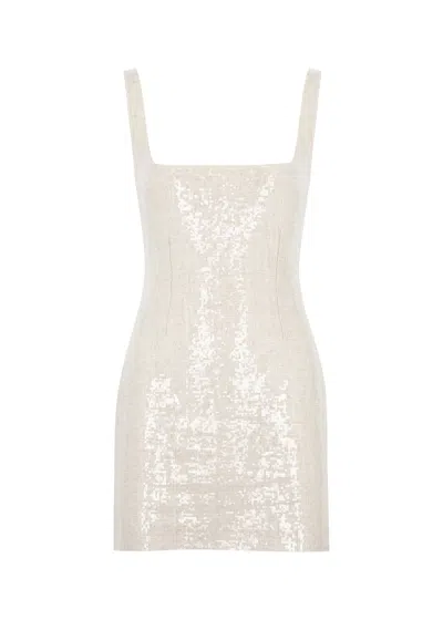 16arlington 16 Arlington Sior Sequin-embellished Woven Mini Dress In Cream