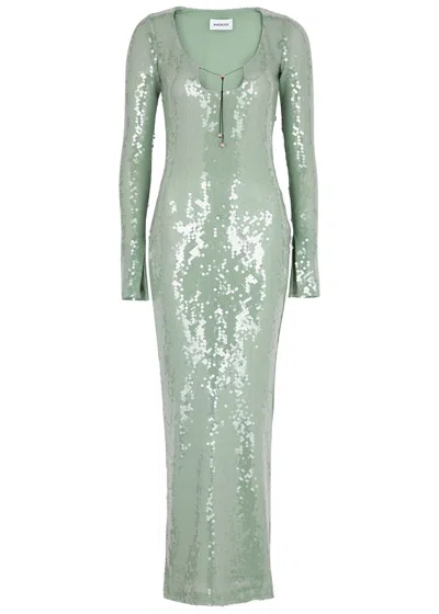 16arlington 16 Arlington Solaria Mint Sequin Maxi Dress