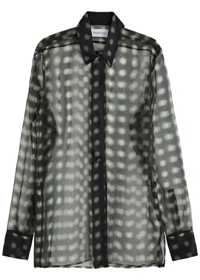 16arlington 16 Arlington Teverdi Printed Sheer-chiffon Shirt In Green