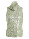 16arlington Acari Lace Sequinned Top In Green
