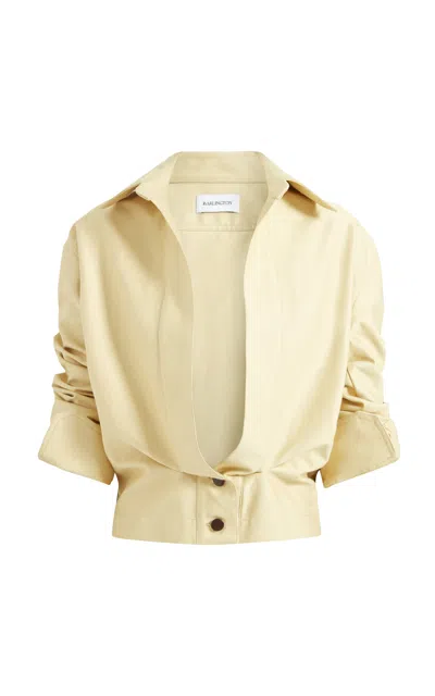 16arlington Ada Open-front Cotton Jacket In Yellow