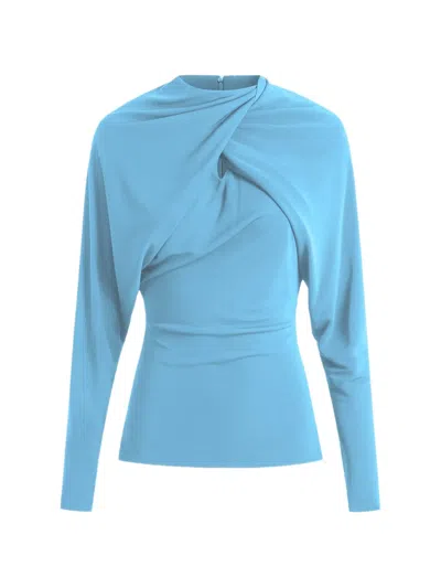 16arlington Alcide Draped Twist Top In Blue