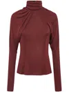 16arlington Alira Jersey Turtleneck Top In 红色
