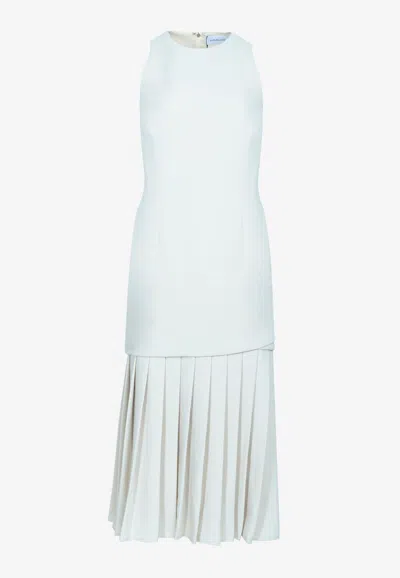 16arlington Anci Pleated Midi Dress In White