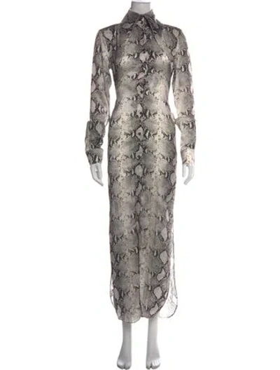 Pre-owned 16arlington Animal Print Long Dress W/ Tags In Black