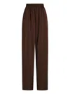 16arlington Elasticated Waist Wide-leg Trousers In Brown
