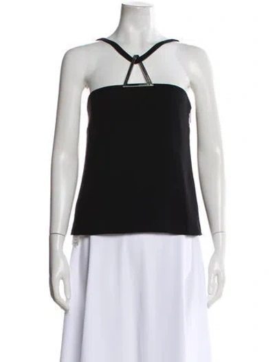 Pre-owned 16arlington Asymmetrical Sleeveless Top In Black