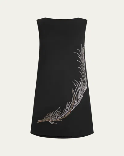 16arlington Ayre Embellished Feather Mini Dress In Metallic