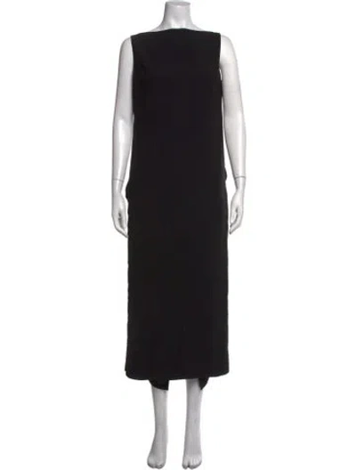 Pre-owned 16arlington Bateau Neckline Long Dress In Black