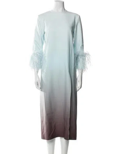 Pre-owned 16arlington Bateau Neckline Long Dress In Blue