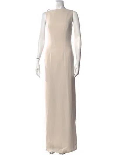 Pre-owned 16arlington Bateau Neckline Long Dress In Neutrals