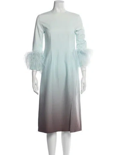 Pre-owned 16arlington Bateau Neckline Midi Length Dress In Blue