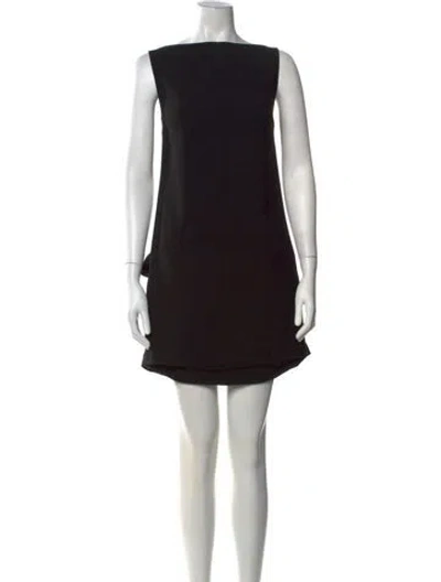 Pre-owned 16arlington Bateau Neckline Mini Dress In Black