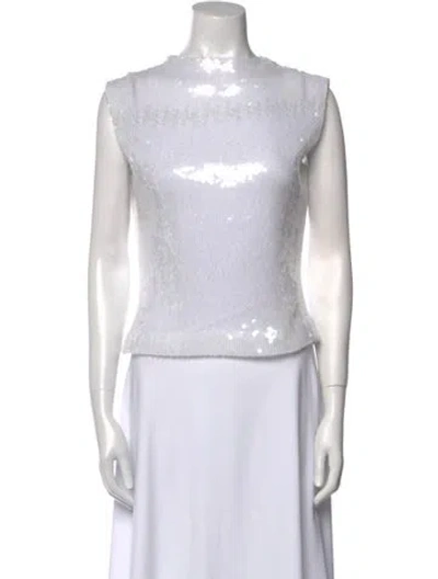 Pre-owned 16arlington Bateau Neckline Sleeveless Top W/ Tags In White