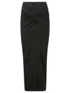 16arlington Berretta Draped Jersey Midi Skirt In Black