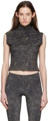 16arlington Printed Turtleneck Vest In Sand/cracked Black P