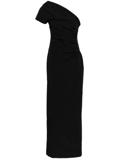 16arlington Black Reatta One-shoulder Gown