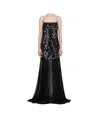 16arlington Black Salia Sequin Maxi Dress In Black