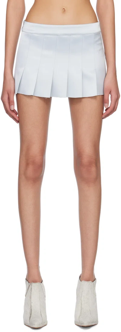 16arlington Blue Pleated Miniskirt In Ice Blue