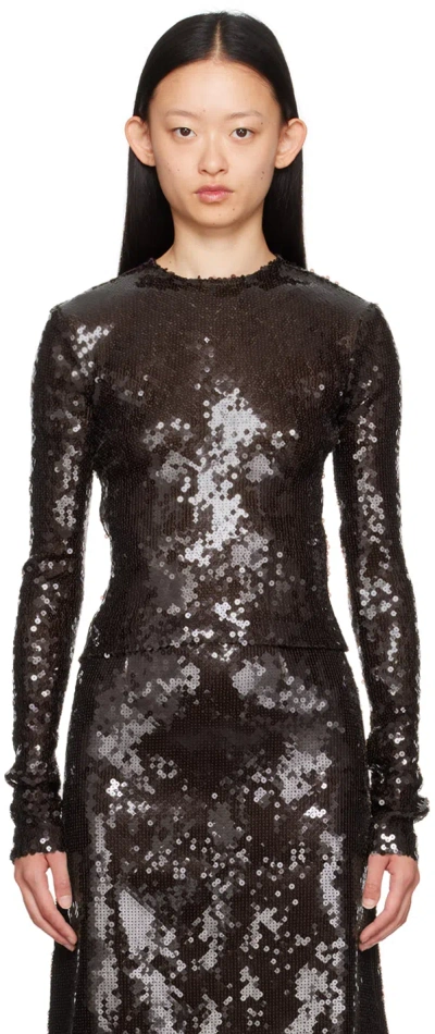 16arlington Brown Tanith Top In Bitter Chocolate