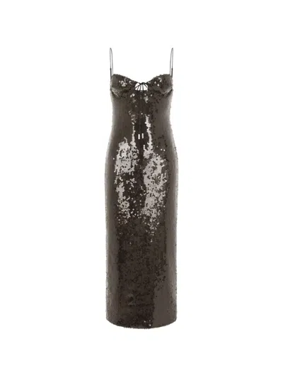 16arlington Che Paillette-embellished Midi Dress In Brown