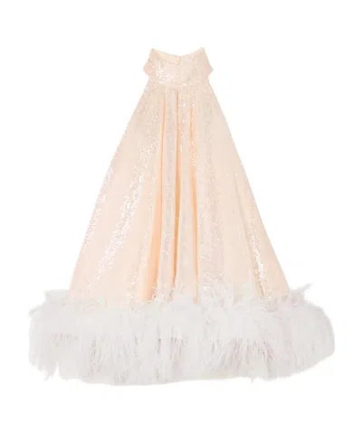 16arlington Cindy Feather-trimmed Sequined Tulle Mini Dress In Silver