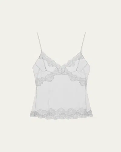 16arlington Clio Lace-trim Sheer Top In White