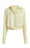 16arlington Cosette Open-front Cropped Shirt In Yellow