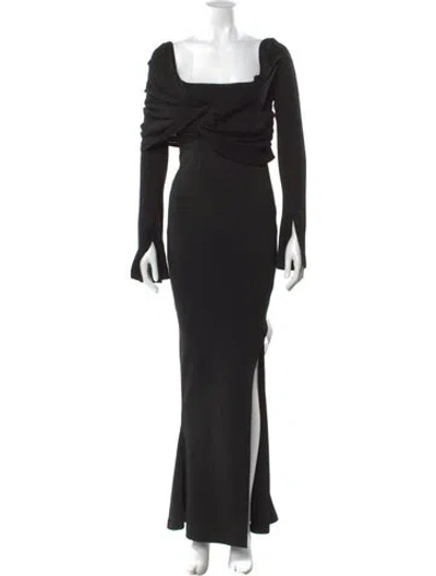 Pre-owned 16arlington Cowl Neck Long Dress In Black