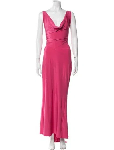 Pre-owned 16arlington Cowl Neck Long Dress In Pink