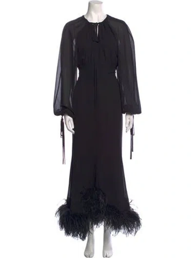 Pre-owned 16arlington Crew Neck Long Dress In Black