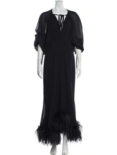 Pre-owned 16arlington Crew Neck Long Dress In Black