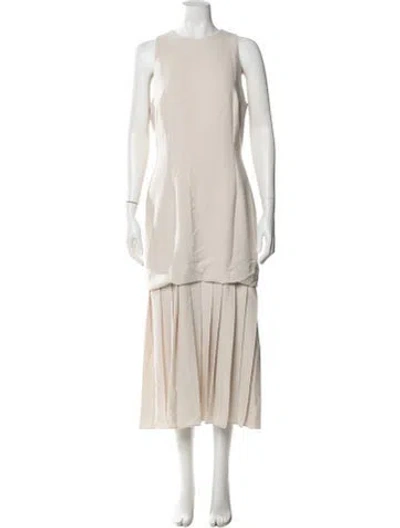 Pre-owned 16arlington Crew Neck Long Dress In Neutral