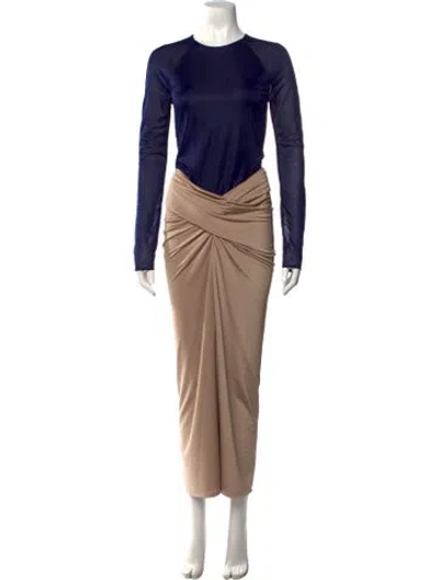 Pre-owned 16arlington Crew Neck Long Dress W/ Tags In Blue/neutrals