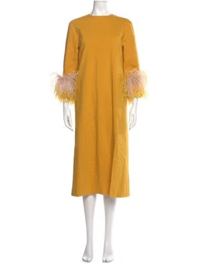 Pre-owned 16arlington Crew Neck Long Dress In Yellow